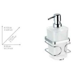 WENKO Distributeur De Savon Liquide Mural Turbo-Loc® Fixation Sans Perçage, Plastique - Acier, Capacité 285 Ml, 7,5x16,5x9 Cm, Blanc - Brillant - Brillant -WENKO Soldes 6579303 3