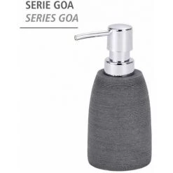 WENKO Distributeur Savon Liquide Goa, Capacité 210 Ml, Polyrésine, Ø 7,4x10,5 Cm, Gris - Gris -WENKO Soldes 6579311 4