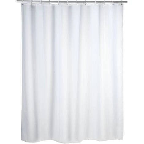 WENKO Rideau De Douche Blanc Uni, Rideau De Douche 180x200 Cm, Lavable En Machine Et Waterproof, 12 Anneaux Rideau De Douche En Plastique Blanc Inclus, 100% Polyester, 180x200 Cm, Blanc - Blanc 3 WENKO Rideau De Douche Blanc Uni, Rideau De Douche 180x200 Cm, Lavable En Machine Et Waterproof, 12 Anneaux Rideau De Douche En Plastique Blanc Inclus, 100% Polyester, 180x200 Cm, Blanc - Blanc