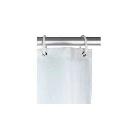 WENKO Rideau De Douche Blanc Uni, Rideau De Douche 180x200 Cm, Lavable En Machine Et Waterproof, 12 Anneaux Rideau De Douche En Plastique Blanc Inclus, 100% Polyester, 180x200 Cm, Blanc - Blanc 5 WENKO Rideau De Douche Blanc Uni, Rideau De Douche 180x200 Cm, Lavable En Machine Et Waterproof, 12 Anneaux Rideau De Douche En Plastique Blanc Inclus, 100% Polyester, 180x200 Cm, Blanc - Blanc – Image 3