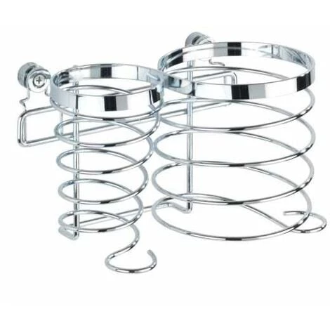 WENKO Porte Sèche Cheveux Et Lisseur Mural Premium, Support Sèche Cheveux Et Fer à Lisser, Acier Inox, 20x12x12 Cm, Brillant - Brillant 3 WENKO Porte Sèche Cheveux Et Lisseur Mural Premium, Support Sèche Cheveux Et Fer à Lisser, Acier Inox, 20x12x12 Cm, Brillant - Brillant