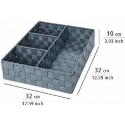 WENKO Organiseur Salle De Bain, Boite De Rangement Adria, Avec 4 Compartiments, Polypropylène, 32x10x32 Cm, Gris 10 WENKO Organiseur Salle De Bain, Boite De Rangement Adria, Avec 4 Compartiments, Polypropylène, 32x10x32 Cm, Gris -WENKO Soldes 6579342 4