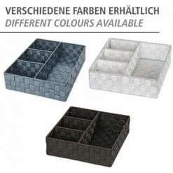 WENKO Organiseur Salle De Bain, Boite De Rangement Adria, Avec 4 Compartiments, Polypropylène, 32x10x32 Cm, Gris 11 WENKO Organiseur Salle De Bain, Boite De Rangement Adria, Avec 4 Compartiments, Polypropylène, 32x10x32 Cm, Gris -WENKO Soldes 6579342 5