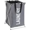 WENKO Panier à Linge Pliant Uno "Laundry", Panier à Linge Sale Avec Poignée De Transport, Capacité 52L, Polyester - Aluminium, 35x57x38 Cm, Gris 2 WENKO Panier à Linge Pliant Uno "Laundry", Panier à Linge Sale Avec Poignée De Transport, Capacité 52L, Polyester - Aluminium, 35x57x38 Cm, Gris -WENKO Soldes 6579346 1
