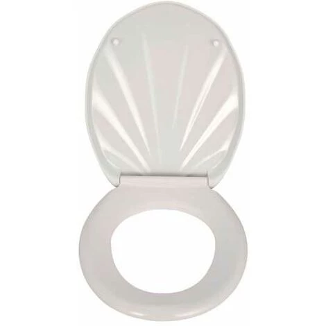 WENKO Abattant WC Avec Frein De Chute Premium Coquillage Blanc, Abattant WC Clipsable Avec Fixation En Acier Inox, Fix-Clip, Duroplast, 38 X 46 Cm, Blanc - Blanc 6 WENKO Abattant WC Avec Frein De Chute Premium Coquillage Blanc, Abattant WC Clipsable Avec Fixation En Acier Inox, Fix-Clip, Duroplast, 38 X 46 Cm, Blanc - Blanc – Image 4