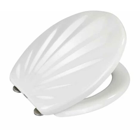 WENKO Abattant WC Avec Frein De Chute Premium Coquillage Blanc, Abattant WC Clipsable Avec Fixation En Acier Inox, Fix-Clip, Duroplast, 38 X 46 Cm, Blanc - Blanc 7 WENKO Abattant WC Avec Frein De Chute Premium Coquillage Blanc, Abattant WC Clipsable Avec Fixation En Acier Inox, Fix-Clip, Duroplast, 38 X 46 Cm, Blanc - Blanc – Image 5