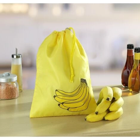 WENKO Sac Fraîcheur Pour Bananes - Jaune 3 WENKO Sac Fraîcheur Pour Bananes - Jaune