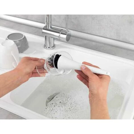 WENKO Organiseur Pour évier, Distributeur Liquide Vaisselle, Porte éponge, Goupillon, Empire, Céramique - Plastique, 11x19x12,5 Cm, Blanc - Blanc 7 WENKO Organiseur Pour évier, Distributeur Liquide Vaisselle, Porte éponge, Goupillon, Empire, Céramique - Plastique, 11x19x12,5 Cm, Blanc - Blanc – Image 5