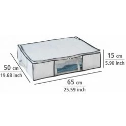 WENKO Housse Rangement Sous Vide Avec Boîte De Rangement, Soft Box M, 75% D'économie De Place, Protège Les Textiles De L'humidité Et Des Mites, Plastique, 65x50x15cm, Blanc - Transparent - Blanc -WENKO Soldes 6579377 5