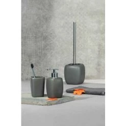 WENKO Porte Brosse WC Céramique Faro, Brosse WC Noire, Céramique, Ø 12x40 Cm, Gris - Gris 10 WENKO Porte Brosse WC Céramique Faro, Brosse WC Noire, Céramique, Ø 12x40 Cm, Gris - Gris -WENKO Soldes 6579384 4