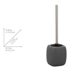 WENKO Porte Brosse WC Céramique Faro, Brosse WC Noire, Céramique, Ø 12x40 Cm, Gris - Gris 11 WENKO Porte Brosse WC Céramique Faro, Brosse WC Noire, Céramique, Ø 12x40 Cm, Gris - Gris -WENKO Soldes 6579384 5