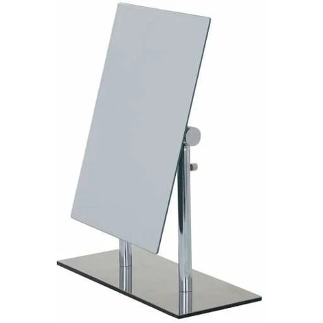 WENKO Miroir Sur Pied à Hauteur Réglable Pinerolo, Utilisation Horizontal Ou Vertical, Acier - Verre, 23x10x27-35 Cm, Chromé - Chromé 3 WENKO Miroir Sur Pied à Hauteur Réglable Pinerolo, Utilisation Horizontal Ou Vertical, Acier - Verre, 23x10x27-35 Cm, Chromé - Chromé