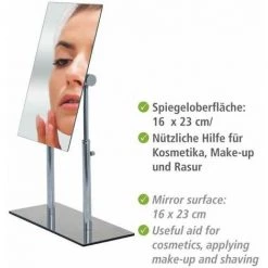 WENKO Miroir Sur Pied à Hauteur Réglable Pinerolo, Utilisation Horizontal Ou Vertical, Acier - Verre, 23x10x27-35 Cm, Chromé - Chromé 9 WENKO Miroir Sur Pied à Hauteur Réglable Pinerolo, Utilisation Horizontal Ou Vertical, Acier - Verre, 23x10x27-35 Cm, Chromé - Chromé -WENKO Soldes 6579389 3