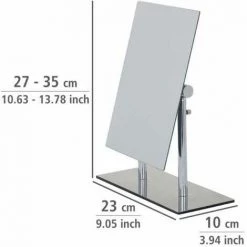 WENKO Miroir Sur Pied à Hauteur Réglable Pinerolo, Utilisation Horizontal Ou Vertical, Acier - Verre, 23x10x27-35 Cm, Chromé - Chromé 10 WENKO Miroir Sur Pied à Hauteur Réglable Pinerolo, Utilisation Horizontal Ou Vertical, Acier - Verre, 23x10x27-35 Cm, Chromé - Chromé -WENKO Soldes 6579389 4