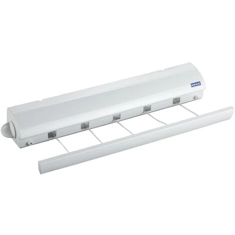 WENKO Séchoir Mural Intérieur Et Extérieur, Etendoir à Linge Extensible Jusqu'à 4.2m, Plastique, 7x7x47,5 Cm, Blanc - Blanc 3 WENKO Séchoir Mural Intérieur Et Extérieur, Etendoir à Linge Extensible Jusqu'à 4.2m, Plastique, 7x7x47,5 Cm, Blanc - Blanc
