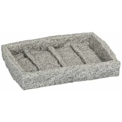 WENKO Porte Savon Granite, Polyrésine Effet Granit, 13,5x2,2x9,1 Cm, Gris - Gris 3 WENKO Porte Savon Granite, Polyrésine Effet Granit, 13,5x2,2x9,1 Cm, Gris - Gris