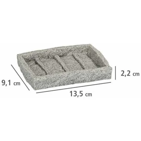 WENKO Porte Savon Granite, Polyrésine Effet Granit, 13,5x2,2x9,1 Cm, Gris - Gris 5 WENKO Porte Savon Granite, Polyrésine Effet Granit, 13,5x2,2x9,1 Cm, Gris - Gris – Image 3