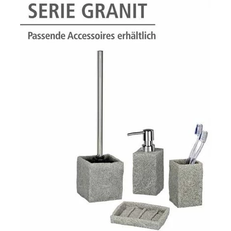 WENKO Porte Savon Granite, Polyrésine Effet Granit, 13,5x2,2x9,1 Cm, Gris - Gris 6 WENKO Porte Savon Granite, Polyrésine Effet Granit, 13,5x2,2x9,1 Cm, Gris - Gris – Image 4