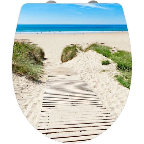 WENKO Abattant WC Original Dune, Abattant WC Avec Frein De Chute, Fixation Inox Clipsable, Duroplast Acrylique, 39x45 Cm, Multicolore - Blanc 3 WENKO Abattant WC Original Dune, Abattant WC Avec Frein De Chute, Fixation Inox Clipsable, Duroplast Acrylique, 39x45 Cm, Multicolore - Blanc