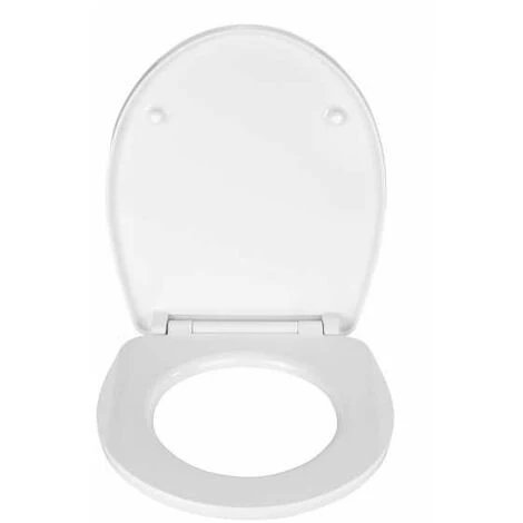 WENKO Abattant WC Original Dune, Abattant WC Avec Frein De Chute, Fixation Inox Clipsable, Duroplast Acrylique, 39x45 Cm, Multicolore - Blanc 4 WENKO Abattant WC Original Dune, Abattant WC Avec Frein De Chute, Fixation Inox Clipsable, Duroplast Acrylique, 39x45 Cm, Multicolore - Blanc – Image 2
