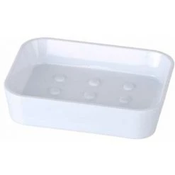 WENKO Porte Savon Candy, Porte Savon Plastique Sans BPA, 12x3x9 Cm, Blanc - Blanc