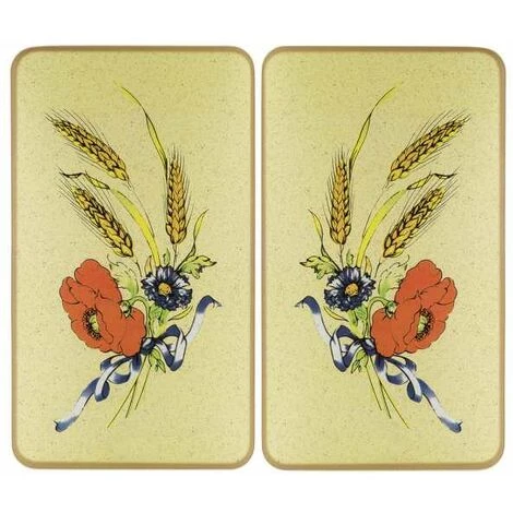 WENKO Protection Plaque De Cuisson, Couvre Plaque De Cuisson En Verre "Bleuets", Lot De 2, Verre Trempé, 30x52 Cm, Multicolore 3 WENKO Protection Plaque De Cuisson, Couvre Plaque De Cuisson En Verre "Bleuets", Lot De 2, Verre Trempé, 30x52 Cm, Multicolore