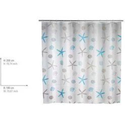 WENKO Rideau De Douche Original Bella Mare, Rideau De Douche 180x200 Cm, Waterproof, 12 Anneaux Rideau De Douche En Plastique Blanc Inclus, PEVA Matériau Recyclé Et Recyclable, 180x200 Cm, Multicolore - Multicolore 5 WENKO Rideau De Douche Original Bella Mare, Rideau De Douche 180x200 Cm, Waterproof, 12 Anneaux Rideau De Douche En Plastique Blanc Inclus, PEVA Matériau Recyclé Et Recyclable, 180x200 Cm, Multicolore - Multicolore -WENKO Soldes 6579464 2