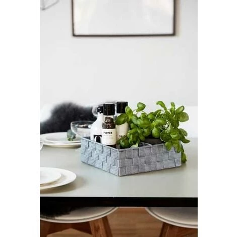 WENKO Organiseur Tiroir Cuisine Avec Rangement Amovible Adria L, Boite Rangement Salle De Bain, Plastique, 26x26x9 Cm, Gris - Gris 6 WENKO Organiseur Tiroir Cuisine Avec Rangement Amovible Adria L, Boite Rangement Salle De Bain, Plastique, 26x26x9 Cm, Gris - Gris – Image 4