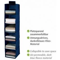 WENKO Rangement Penderie à Suspendre Air, Penderie Tissus Avec 6 Compartiments De Rangement à Suspendre Au Portant à Vêtement, Polypropylène, 30x120x30 Cm, Bleu - Bleu 10 WENKO Rangement Penderie à Suspendre Air, Penderie Tissus Avec 6 Compartiments De Rangement à Suspendre Au Portant à Vêtement, Polypropylène, 30x120x30 Cm, Bleu - Bleu -WENKO Soldes 6579473 4