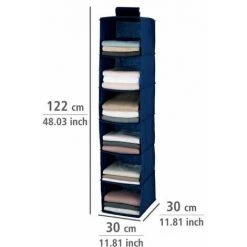 WENKO Rangement Penderie à Suspendre Air, Penderie Tissus Avec 6 Compartiments De Rangement à Suspendre Au Portant à Vêtement, Polypropylène, 30x120x30 Cm, Bleu - Bleu 11 WENKO Rangement Penderie à Suspendre Air, Penderie Tissus Avec 6 Compartiments De Rangement à Suspendre Au Portant à Vêtement, Polypropylène, 30x120x30 Cm, Bleu - Bleu -WENKO Soldes 6579473 5