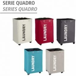 WENKO Panier à Linge Quadro "Laundry", Panier à Linge à Roulettes Et Poignée De Transport, Capacité 79L, Polyester, 140x60x33 Cm, Rouge - Rouge 10 WENKO Panier à Linge Quadro "Laundry", Panier à Linge à Roulettes Et Poignée De Transport, Capacité 79L, Polyester, 140x60x33 Cm, Rouge - Rouge -WENKO Soldes 6579474 4