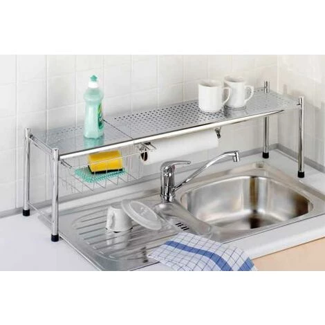 WENKO Organiseur évier, étagère Télescopique Pour évier Expando L69-116 Cm 6 WENKO Organiseur évier, étagère Télescopique Pour évier Expando L69-116 Cm – Image 4