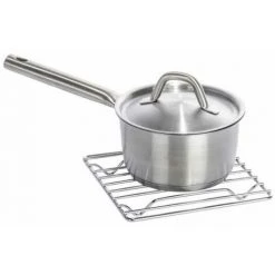 WENKO Dessous De Plat Inox Cali, Dessous De Plat Desing Carré, Métal Chromé, 18x18 Cm, Argent - Chromé -WENKO Soldes 6579485 3