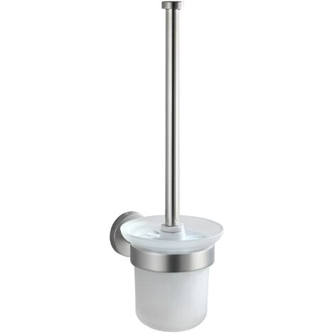 WENKO Porte Brosse WC Mural Bosio, Acier Inox - Verre, 10x35x14 Cm, Mat - Mat 3 WENKO Porte Brosse WC Mural Bosio, Acier Inox - Verre, 10x35x14 Cm, Mat - Mat