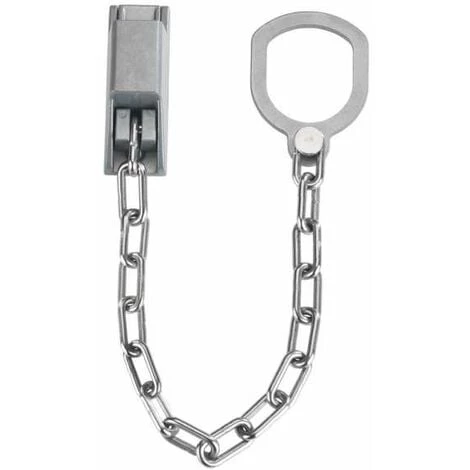 WENKO Chaîne De Porte, Entrebâilleur Porte à Fixer Au Mur Et à La Poignée De La Porte, L30 Cm, Métal Galvanisé, 2x7x5,5 Cm, Argent Mat - Argent Mat 3 WENKO Chaîne De Porte, Entrebâilleur Porte à Fixer Au Mur Et à La Poignée De La Porte, L30 Cm, Métal Galvanisé, 2x7x5,5 Cm, Argent Mat - Argent Mat