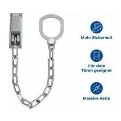 WENKO Chaîne De Porte, Entrebâilleur Porte à Fixer Au Mur Et à La Poignée De La Porte, L30 Cm, Métal Galvanisé, 2x7x5,5 Cm, Argent Mat - Argent Mat 9 WENKO Chaîne De Porte, Entrebâilleur Porte à Fixer Au Mur Et à La Poignée De La Porte, L30 Cm, Métal Galvanisé, 2x7x5,5 Cm, Argent Mat - Argent Mat -WENKO Soldes 6579498 3