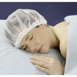 WENKO Filet Cheveux Nuit, Lot De 2 Filets De Protection Pour Les Cheveux, Permet De Protéger La Fibre Capillaire, évite Les épis, 100% Polyester, ø34 Cm, Blanc - Blanc