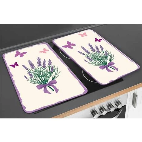 WENKO Protection Plaque De Cuisson, Couvre Plaque De Cuisson En Verre "Lavande", Lot De 2, Verre Trempé, 30x52 Cm, Multicolore 5 WENKO Protection Plaque De Cuisson, Couvre Plaque De Cuisson En Verre "Lavande", Lot De 2, Verre Trempé, 30x52 Cm, Multicolore – Image 3