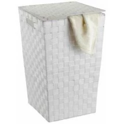 WENKO Panier à Linge Adria, Panier à Linge Sale, Design Carré, Capacité 48L, Polypropylène Effet Osier, 33x53x33 Cm, Blanc 11 WENKO Panier à Linge Adria, Panier à Linge Sale, Design Carré, Capacité 48L, Polypropylène Effet Osier, 33x53x33 Cm, Blanc -WENKO Soldes 6579530 5