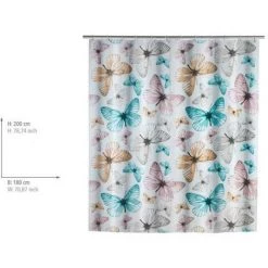WENKO Rideau De Douche Original Butterfly, Rideau De Douche 180x200 Cm, Waterproof, 12 Anneaux Rideau De Douche En Plastique Blanc Inclus, PEVA Matériau Recyclé Et Recyclable, 180x200 Cm, Multicolore - Multicolore 5 WENKO Rideau De Douche Original Butterfly, Rideau De Douche 180x200 Cm, Waterproof, 12 Anneaux Rideau De Douche En Plastique Blanc Inclus, PEVA Matériau Recyclé Et Recyclable, 180x200 Cm, Multicolore - Multicolore -WENKO Soldes 6579533 2