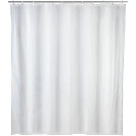 WENKO Rideau De Douche Antimoisissure Blanc, Rideau De Douche 180x200 Cm, Lavable En Machine Et Waterproof, 12 Anneaux Rideau De Douche En Plastique Blanc Inclus, 100% Polyester, 180x200 Cm, Blanc - Blanc 3 WENKO Rideau De Douche Antimoisissure Blanc, Rideau De Douche 180x200 Cm, Lavable En Machine Et Waterproof, 12 Anneaux Rideau De Douche En Plastique Blanc Inclus, 100% Polyester, 180x200 Cm, Blanc - Blanc