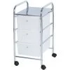 WENKO Desserte Messina, Tour De Rangement 3 Tiroirs Avec Roulettes, Structure Chromé, Tiroir Plastique Blanc, 33x65,5x39 Cm 2 WENKO Desserte Messina, Tour De Rangement 3 Tiroirs Avec Roulettes, Structure Chromé, Tiroir Plastique Blanc, 33x65,5x39 Cm -WENKO Soldes 6579553 1