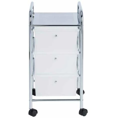 WENKO Desserte Messina, Tour De Rangement 3 Tiroirs Avec Roulettes, Structure Chromé, Tiroir Plastique Blanc, 33x65,5x39 Cm 4 WENKO Desserte Messina, Tour De Rangement 3 Tiroirs Avec Roulettes, Structure Chromé, Tiroir Plastique Blanc, 33x65,5x39 Cm – Image 2