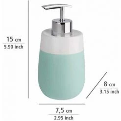 WENKO Distributeur Savon Liquide, Malta, Capacité 290 Ml, Céramique, 7,5x15x8 Cm, Menthe/blanc - Vert - Vert Menthe 9 WENKO Distributeur Savon Liquide, Malta, Capacité 290 Ml, Céramique, 7,5x15x8 Cm, Menthe/blanc - Vert - Vert Menthe -WENKO Soldes 6579554 3