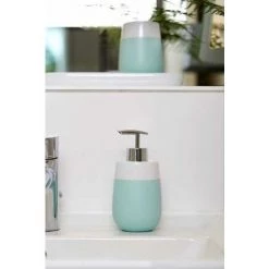 WENKO Distributeur Savon Liquide, Malta, Capacité 290 Ml, Céramique, 7,5x15x8 Cm, Menthe/blanc - Vert - Vert Menthe 11 WENKO Distributeur Savon Liquide, Malta, Capacité 290 Ml, Céramique, 7,5x15x8 Cm, Menthe/blanc - Vert - Vert Menthe -WENKO Soldes 6579554 5