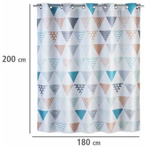 WENKO Rideau De Douche Antimoisissure Ethno Comfort Flex, Rideau De Douche Original, Lavable En Machine Et Waterproof, 10 Anneaux Rideau De Douche Intégrés, Polyester, 180x200 Cm, Multicolore - Multicolore 7 WENKO Rideau De Douche Antimoisissure Ethno Comfort Flex, Rideau De Douche Original, Lavable En Machine Et Waterproof, 10 Anneaux Rideau De Douche Intégrés, Polyester, 180x200 Cm, Multicolore - Multicolore – Image 5