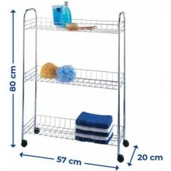 WENKO Étagère à Roulettes Slim Chrome 10 WENKO Étagère à Roulettes Slim Chrome -WENKO Soldes 6579571 4