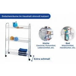 WENKO Étagère à Roulettes Slim Chrome 11 WENKO Étagère à Roulettes Slim Chrome -WENKO Soldes 6579571 5