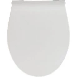 WENKO Abattant WC Avec Frein De Chute Premium LED, Lumière LED Avec Capteur Acoustique, Fixation Inox, Duroplast Antibactérien, 36.8x44 Cm, Blanc - Blanc