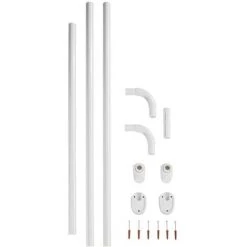 WENKO Barre De Douche Angle Universelle, Tringle Douche Angle, Longueur Adaptable Avec 3 Possibilités De Combinaison, à Percer, Matériel De Fixation Inclus, Aluminium - Plastique, Ø 2,5 Cm, Blanc